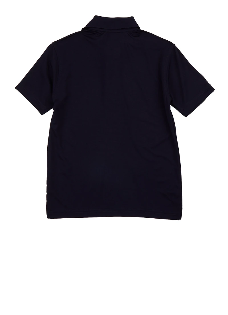 French Toast Boys 4-7 Solid Pique Polo Shirt, Blue, Size 4-5