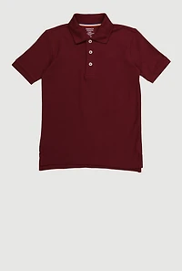 French Toast Boys 4-7 Short Sleeve Polo Shirt, Burgundy,