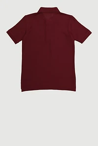 French Toast Boys 4-7 Short Sleeve Polo Shirt, Burgundy,