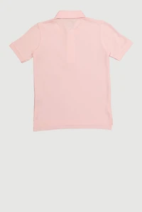French Toast Boys 4-7 Short Sleeve Pearl Button Polo Shirt, Pink, Size 6-7
