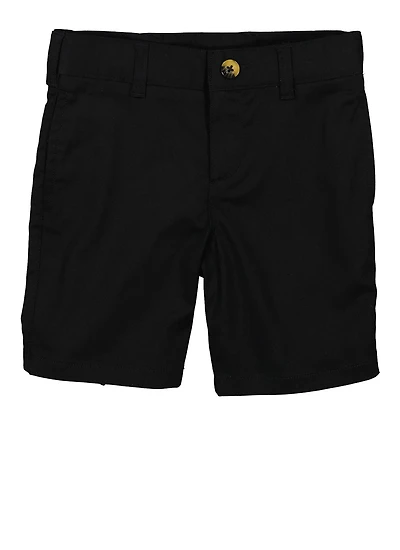 French Toast Boys 4-7 Faux Button Shorts, Black, Size 4