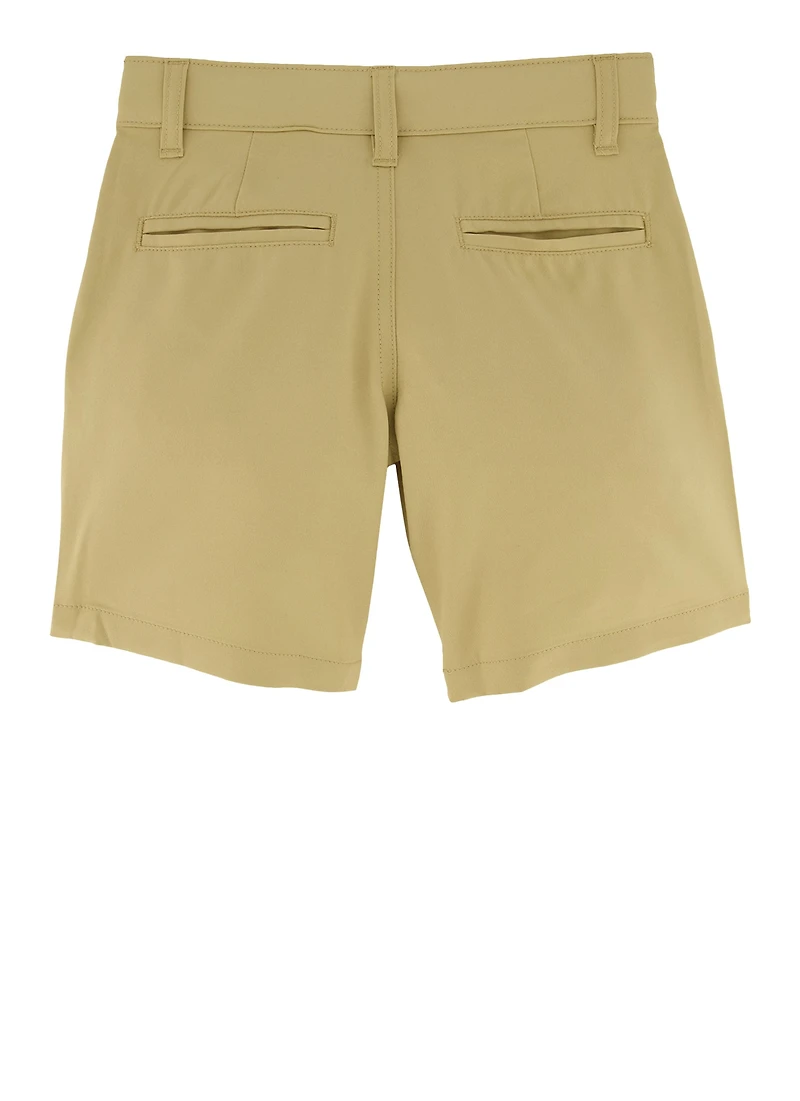French Toast Boys - Stretch Flat Front Shorts, Khaki