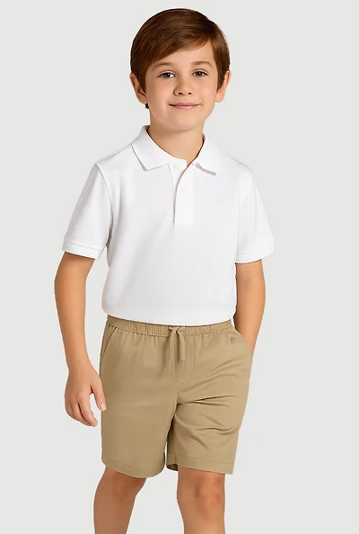 Boys 4-7 Solid Twill Drawstring Shorts, Khaki,