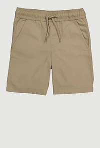 Boys 4-7 Solid Twill Drawstring Shorts, Khaki,