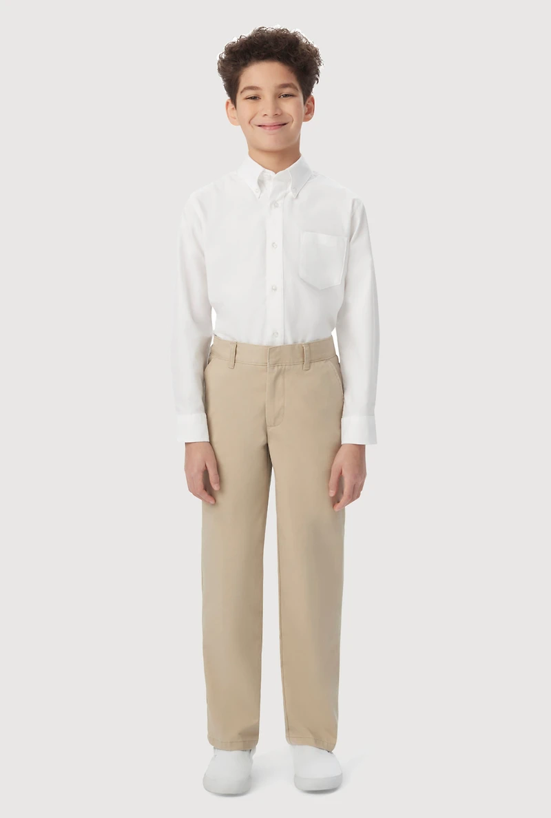French Toast Boys 4-7 Adjustable Waistband Relaxed Fit Chinos, Khaki, Size 4