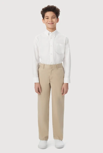 French Toast Boys 4-7 Adjustable Waistband Relaxed Fit Chinos, Khaki, Size 4