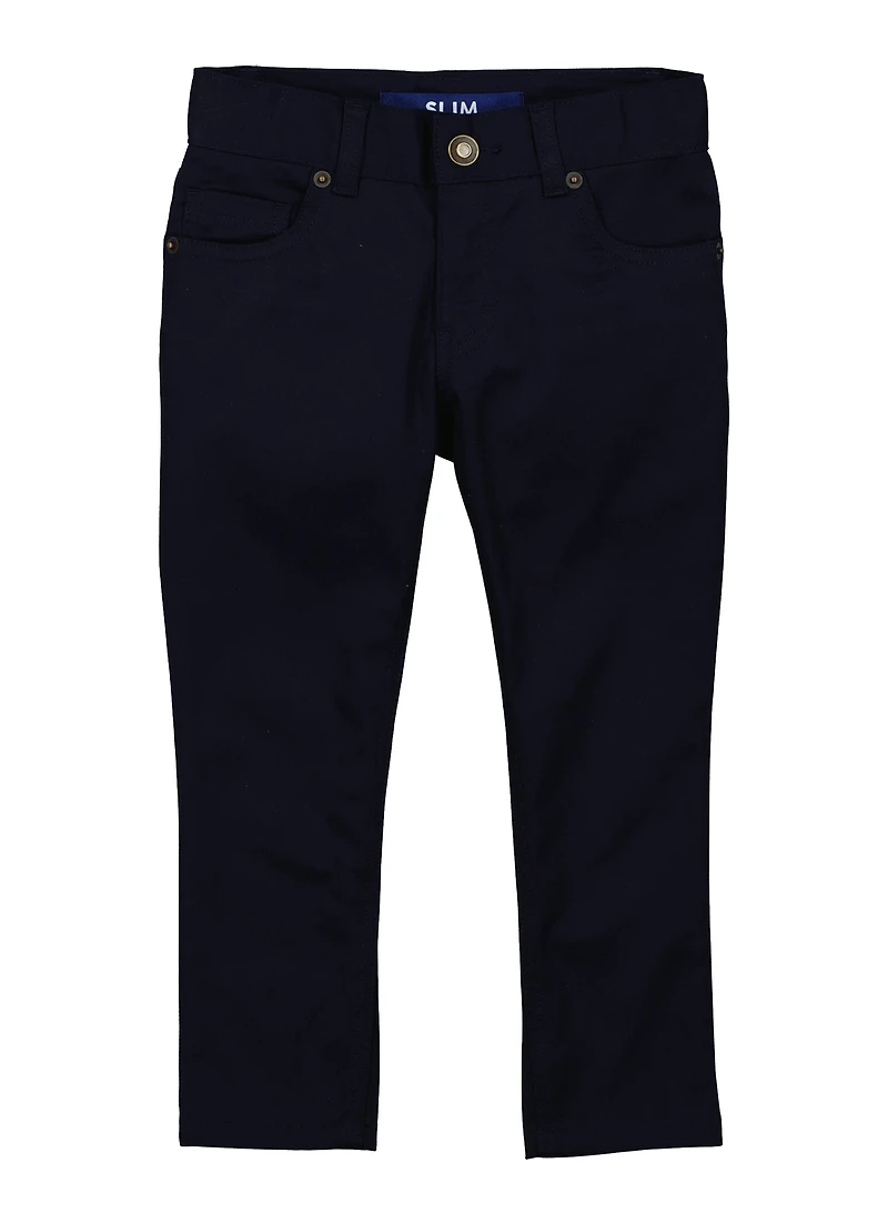French Toast Boys 4-7 Solid Slim Leg Chino Pants, Blue, Size 4