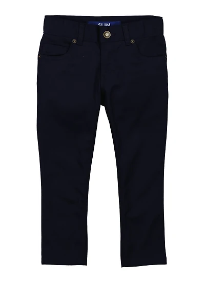 French Toast Boys 4-7 Solid Slim Leg Chino Pants, Blue, Size 4