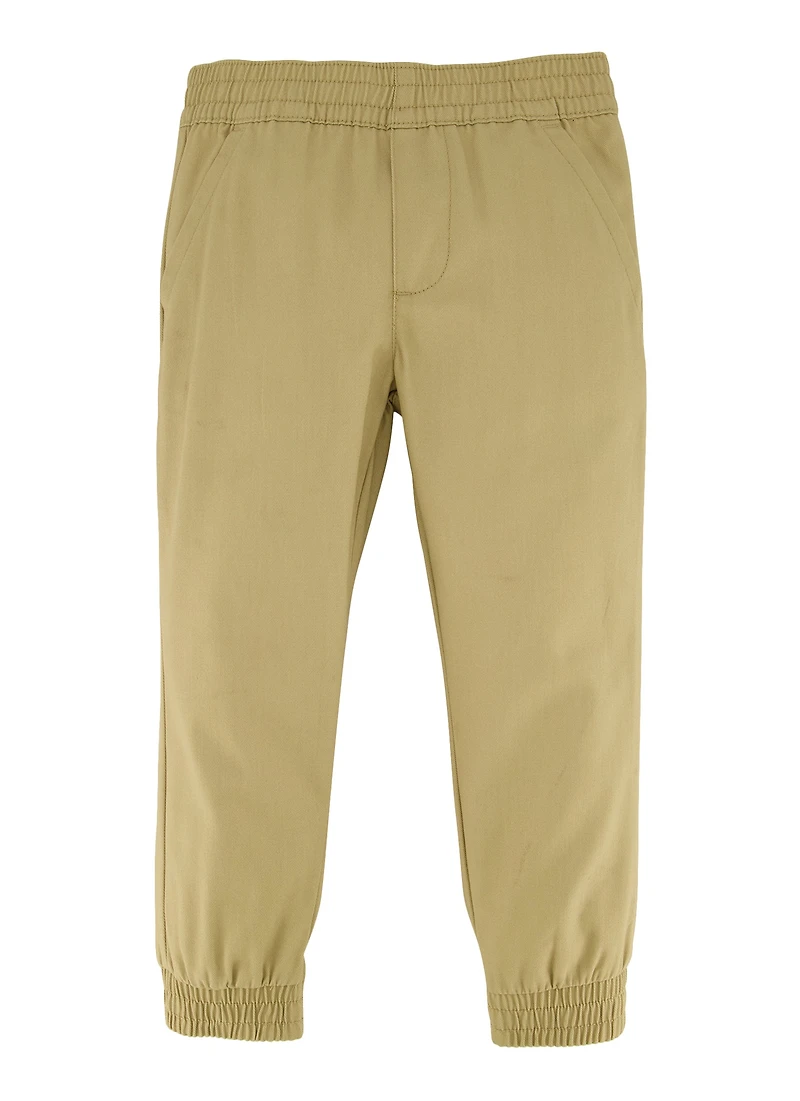 French Toast Boys 4-7 Solid Twill Joggers, Khaki,