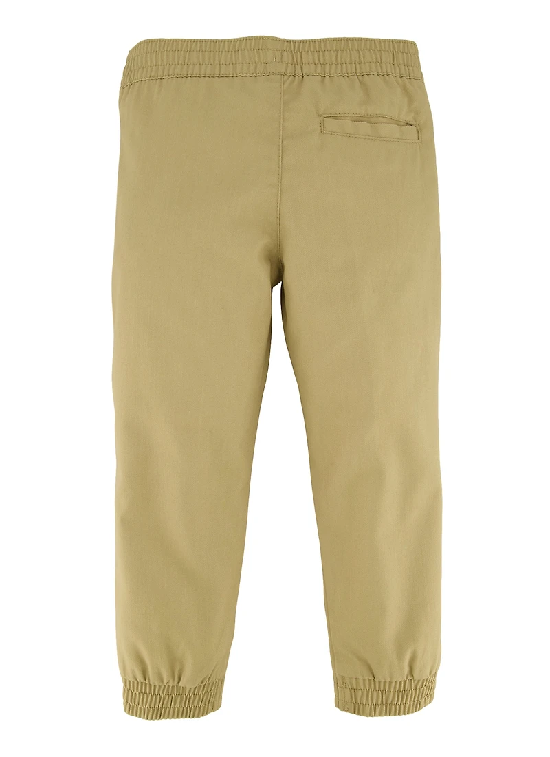 French Toast Boys 4-7 Solid Twill Joggers, Khaki, Size 4