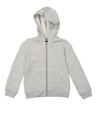 French Toast Boys 4-7 Zip Front Hooded Sweatshirt, Grey, Size 4-5