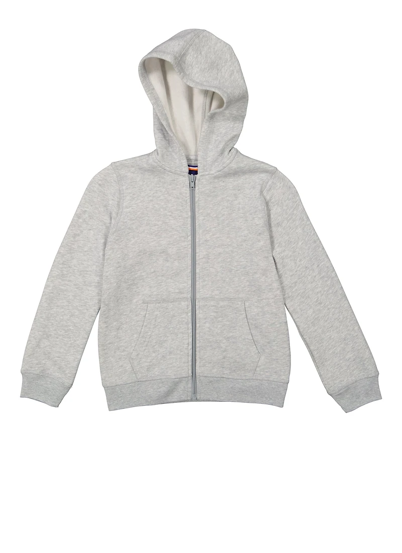 French Toast Boys 4-7 Zip Front Hooded Sweatshirt, Grey, Size 6-7