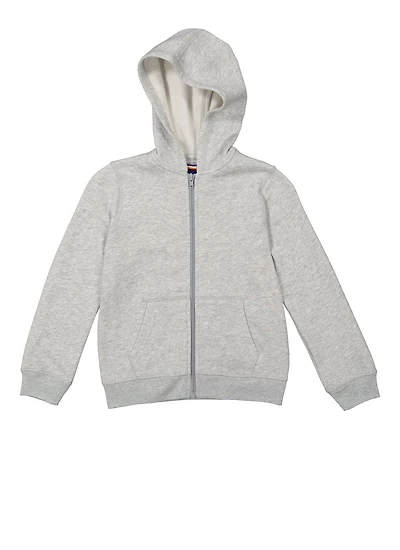 French Toast Boys 4-7 Zip Front Hooded Sweatshirt, Grey, Size 6-7