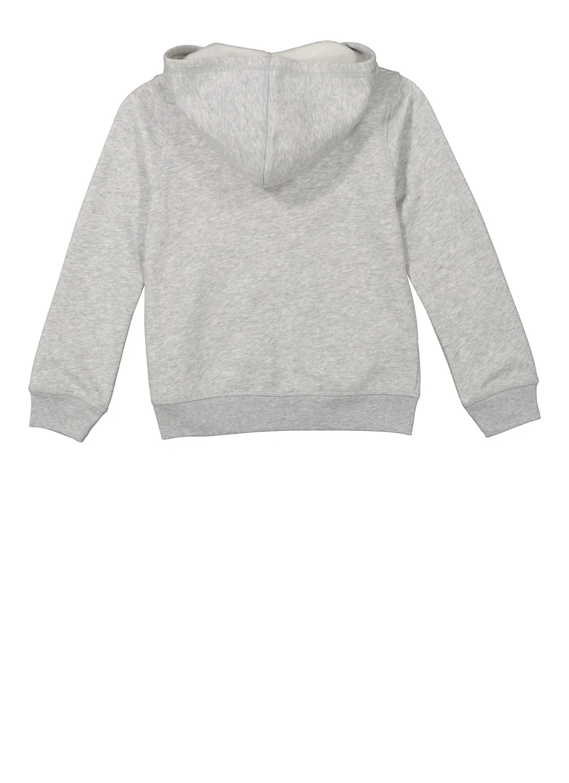 French Toast Boys 4-7 Zip Front Hooded Sweatshirt, Grey, Size 4-5