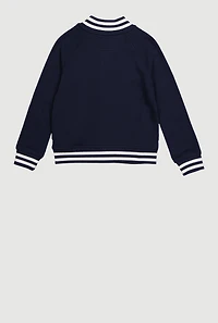 Boys 4-7 Long Sleeve Fleece Varsity Jacket, Blue,