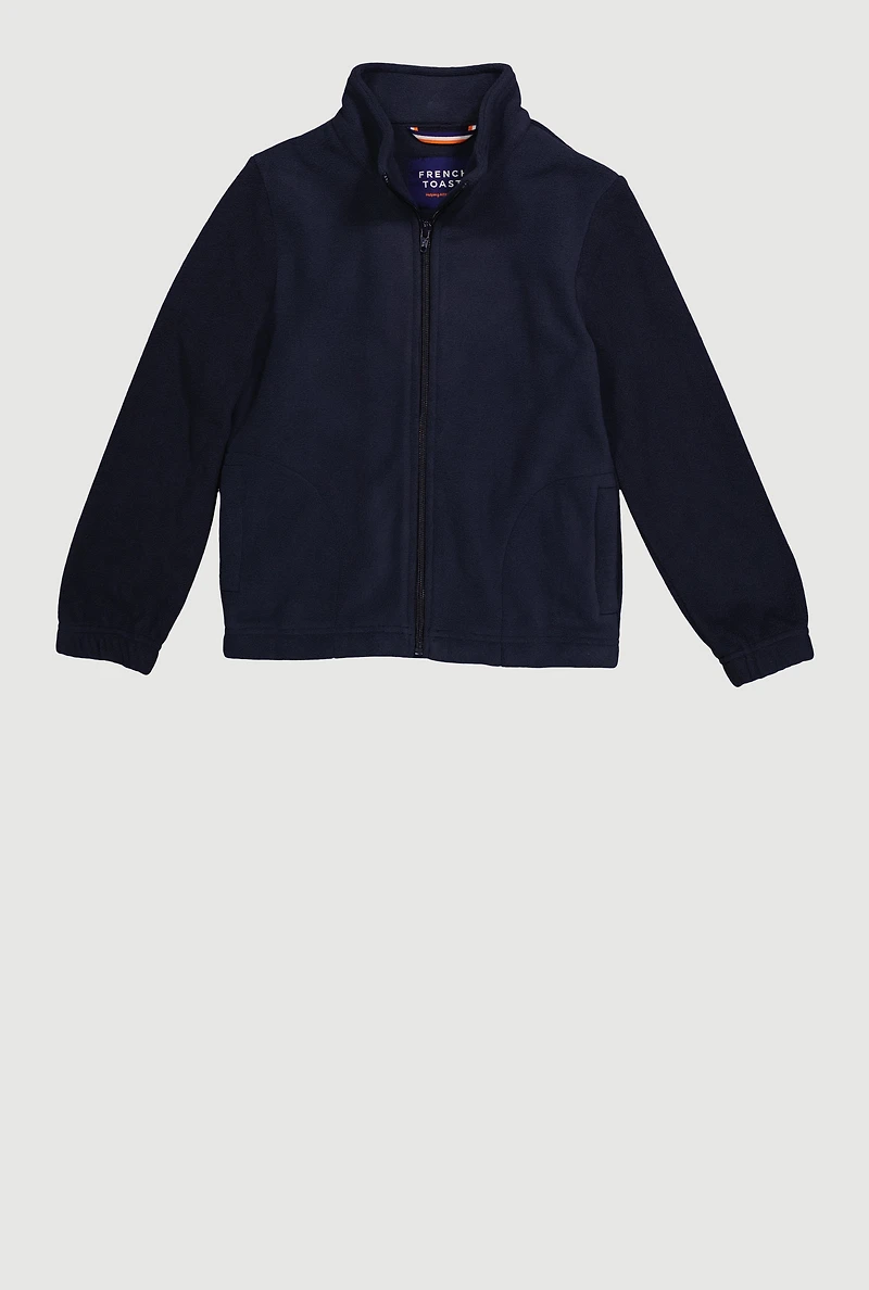 Boys 4-7 Solid Fleece Mock Neck Jacket, Blue, Size 6-7