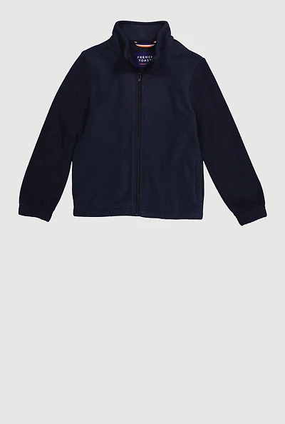 Boys 4-7 Solid Fleece Mock Neck Jacket, Blue, Size 6-7