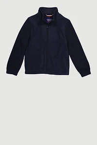 Boys 4-7 Solid Fleece Mock Neck Jacket, Blue, Size 6-7