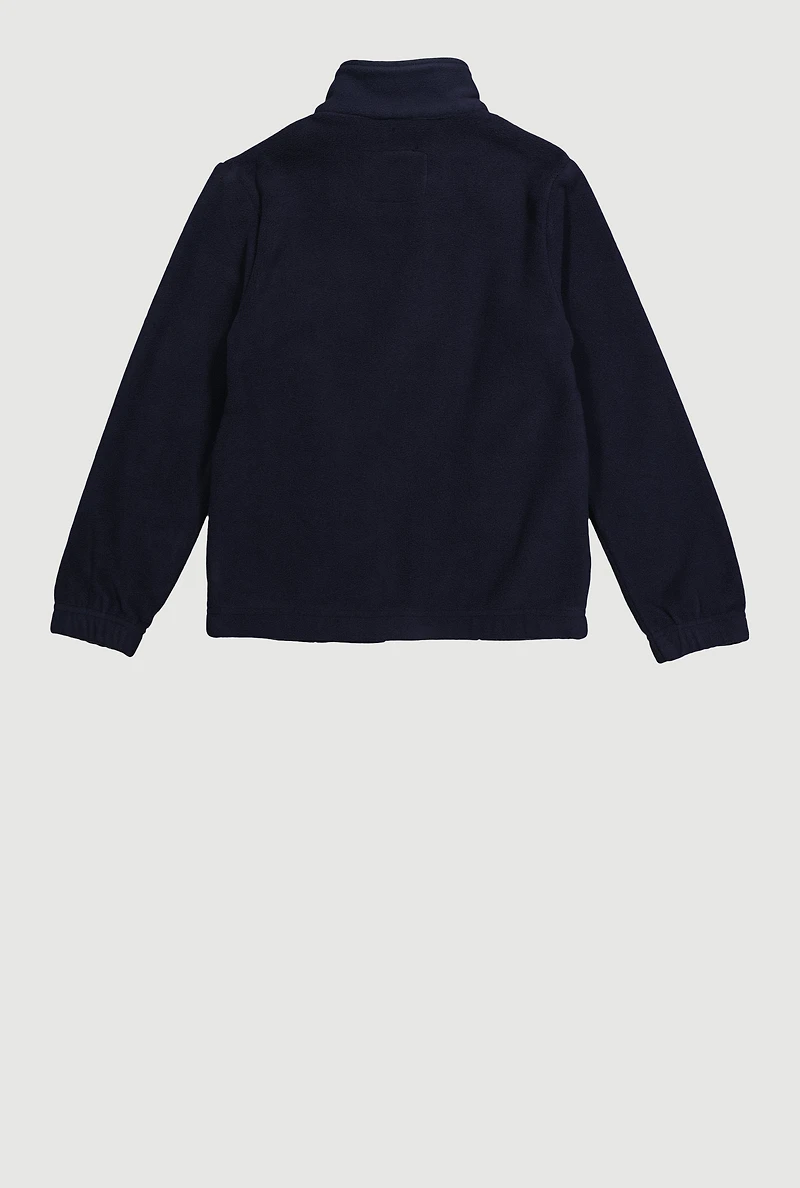 Boys 4-7 Solid Fleece Mock Neck Jacket, Blue, Size 6-7