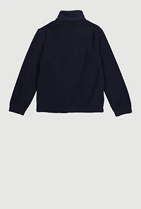 Boys 4-7 Solid Fleece Mock Neck Jacket, Blue, Size 6-7