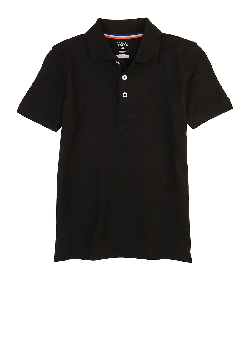 French Toast Boys 8-14 Short Sleeve Polo Shirt, Black,