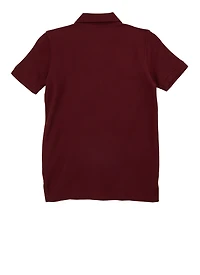 French Toast Boys 8-14 Basic Pique Polo Shirt, Burgundy, Size 10-12
