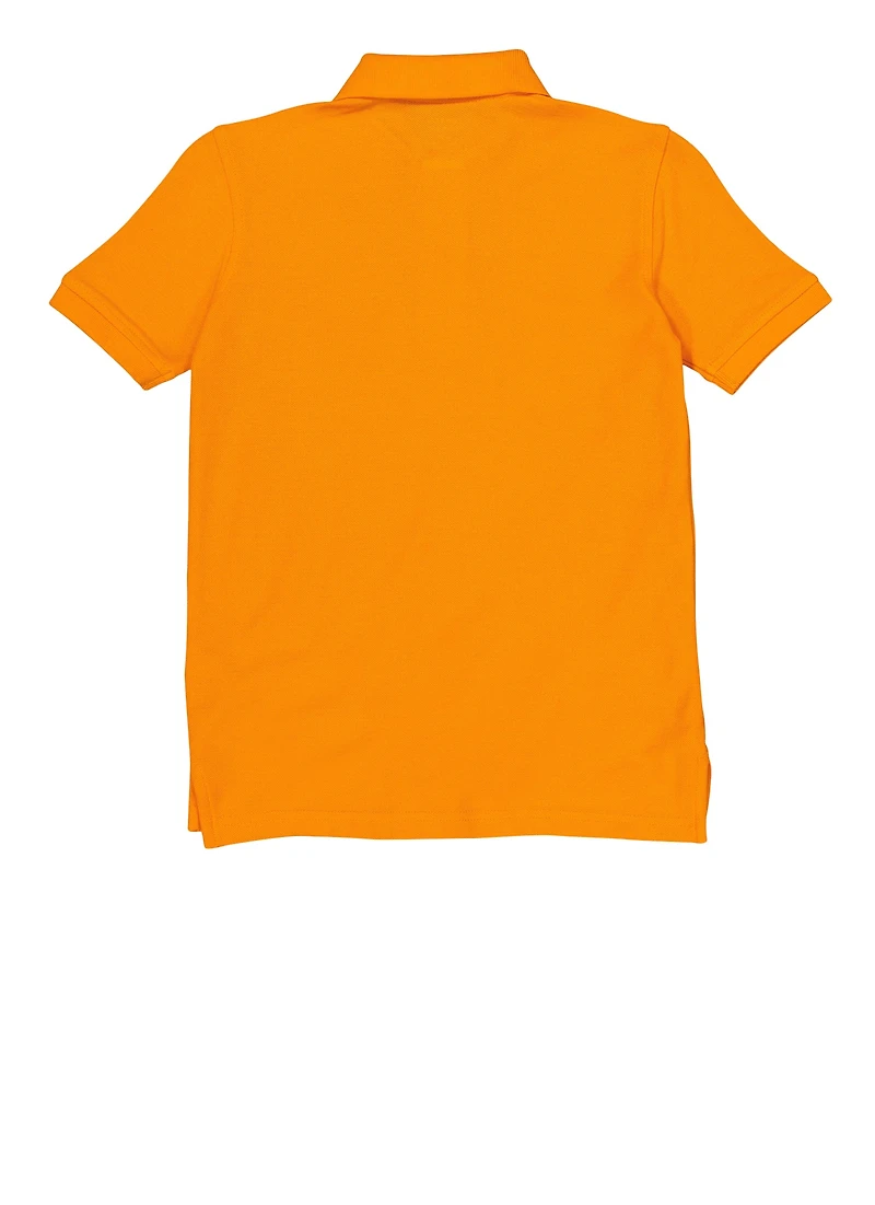 French Toast Boys 8-14 Solid Short Sleeve Polo Shirt, Orange, Size 10-12