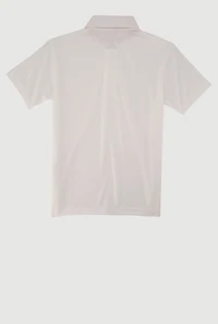 French Toast Boys 8-14 Solid Short Sleeve Pique Polo Shirt, White,