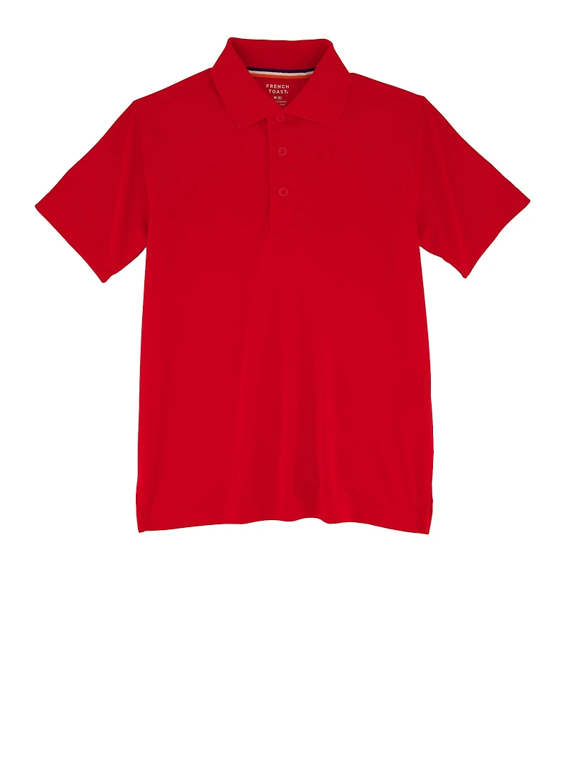 French Toast Boys 8-14 Solid Pique Polo Shirt, Red, Size 14-16