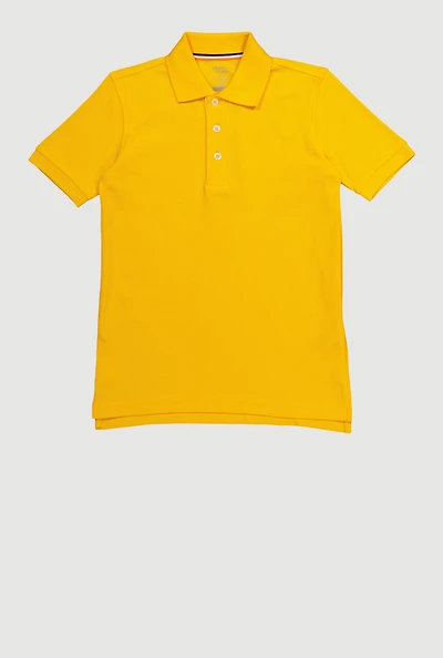 French Toast Boys 8-14 Short Sleeve Polo Shirt for School, Yellow, Size 14-16