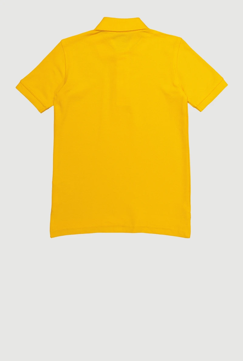 French Toast Boys 8-14 Short Sleeve Polo Shirt for School, Yellow, Size 14-16