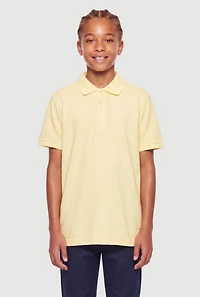 French Toast Boys 8-16 Short Sleeve Pique Polo Top
