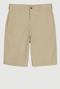 French Toast Boys 8-14 Solid Flat Front Bermuda Shorts, Khaki, Size 12