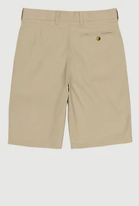 French Toast Boys 8-14 Solid Flat Front Bermuda Shorts, Khaki, Size 12