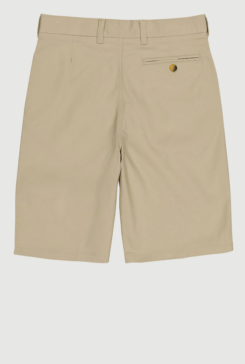 French Toast Boys 8-14 Solid Flat Front Bermuda Shorts, Khaki, Size 12