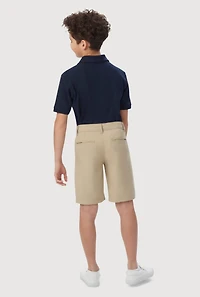 French Toast Boys - Stretch Flat Front Shorts, Khaki