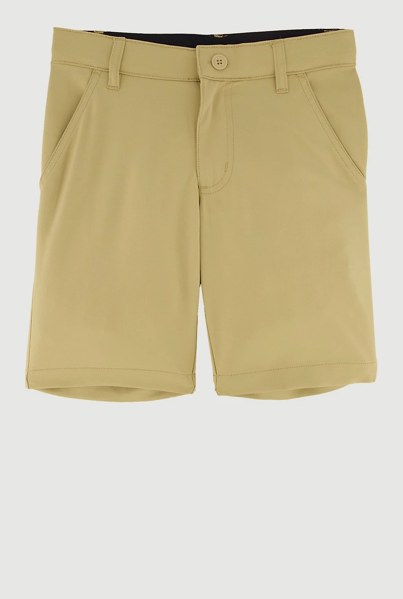 French Toast Boys - Stretch Flat Front Shorts, Khaki