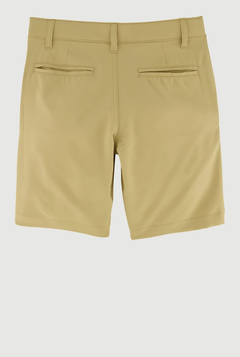 French Toast Boys - Stretch Flat Front Shorts, Khaki