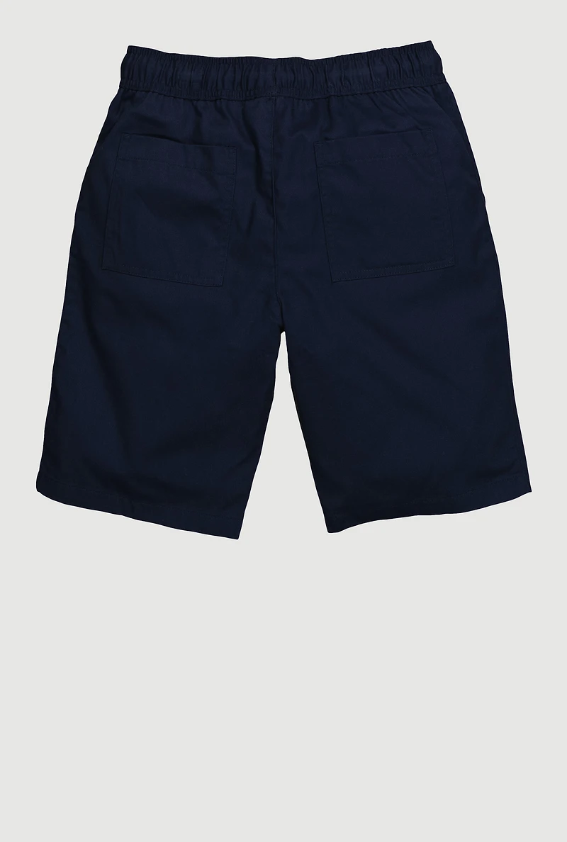 French Toast Boys 8-14 Sustainable Material School Uniform Shorts, Blue,