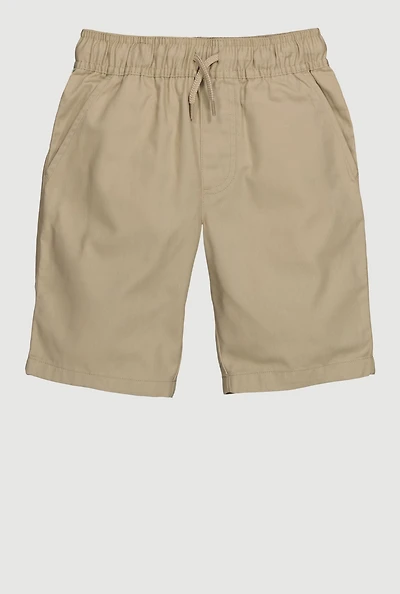 Boys 8-14 Drawstring Waist School Uniform Shorts, Khaki,