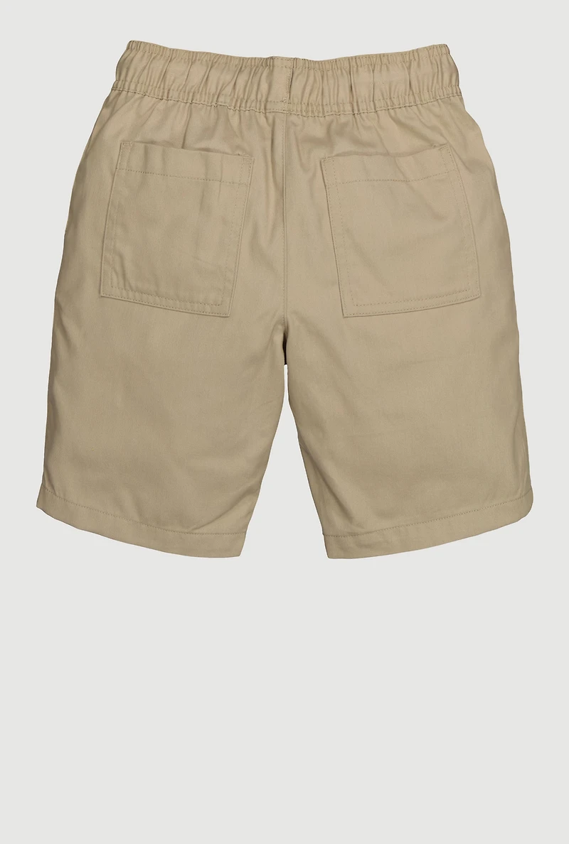 Boys 8-14 Drawstring Waist School Uniform Shorts, Khaki,