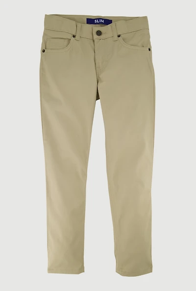 French Toast Boys 8-14 Slim Leg Khaki Pants, Khaki, Size 10