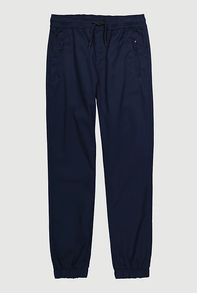 Boys 8-14 Mid Rise Drawstring Waist Joggers, Blue,