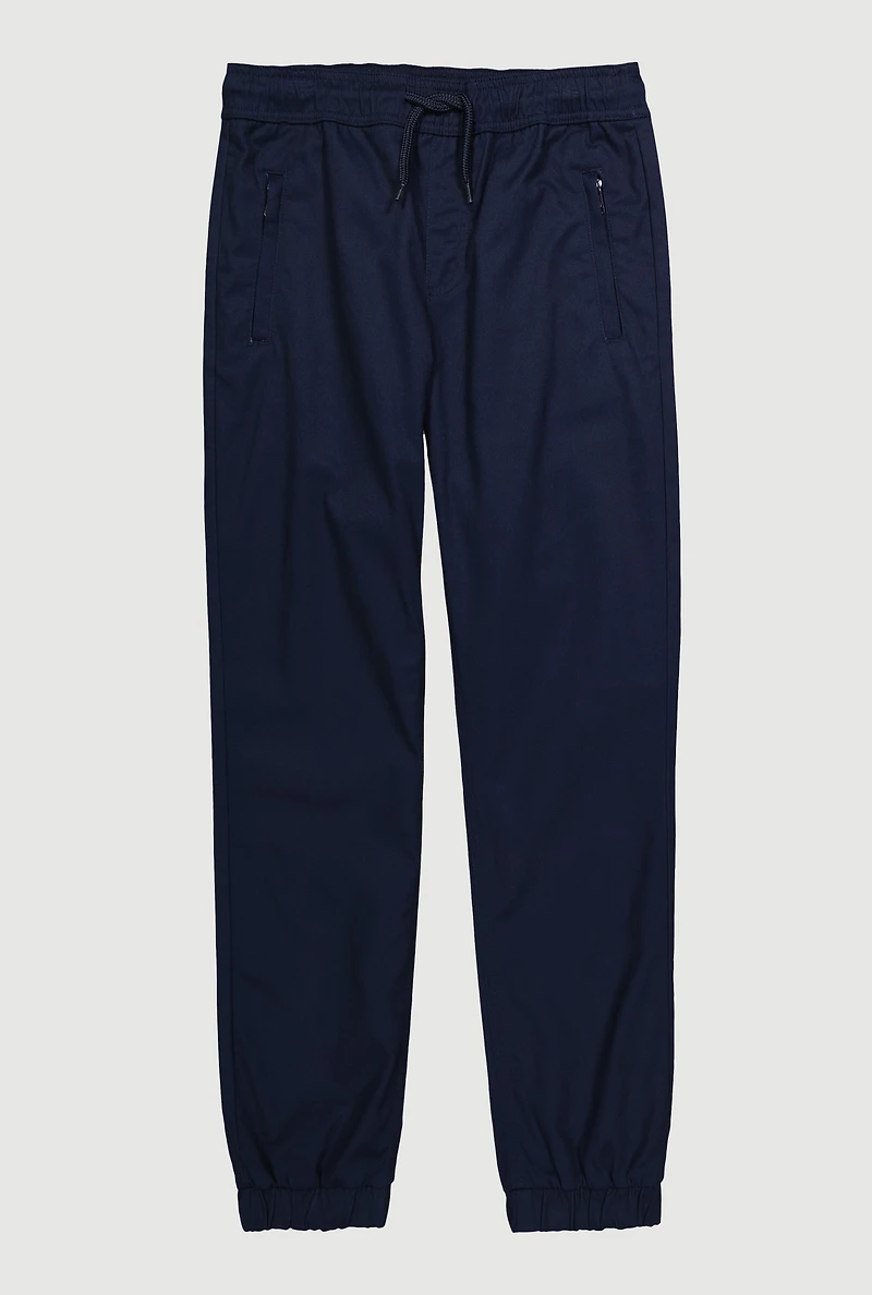 Boys 8-14 Mid Rise Drawstring Waist Joggers, Blue, Size 14