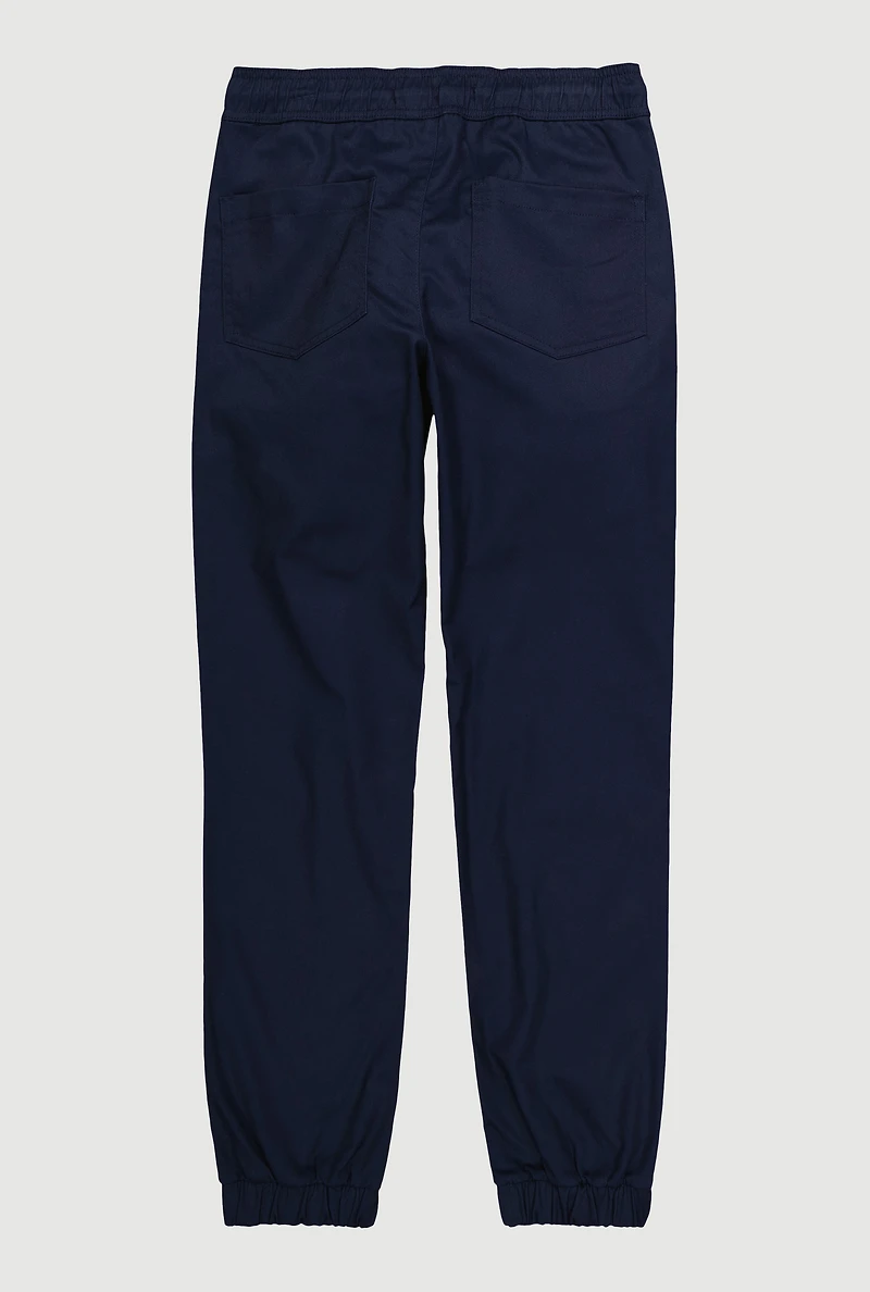 Boys 8-14 Mid Rise Drawstring Waist Joggers, Blue, Size 8