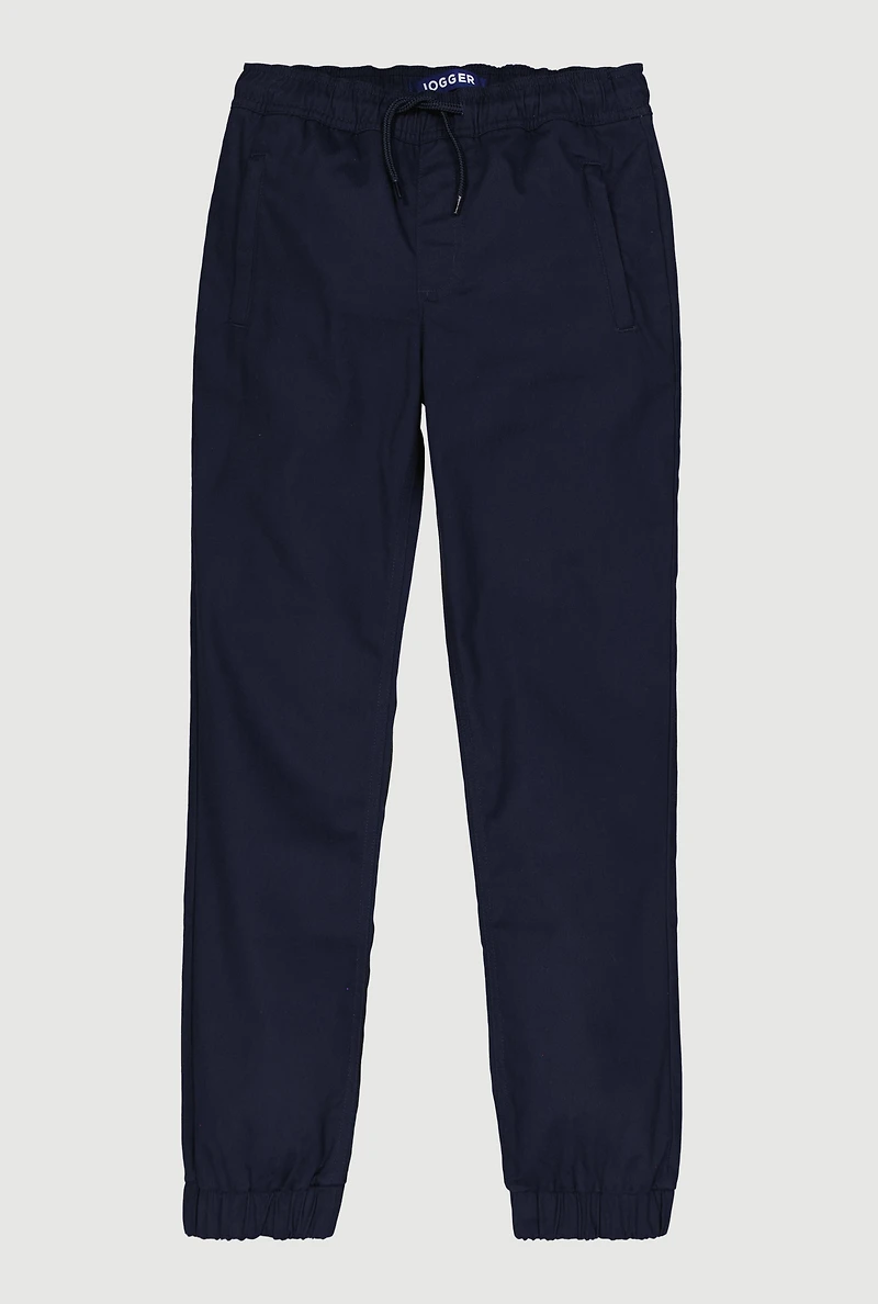 French Toast Boys 8-14 Solid Drawstring Waist Joggers