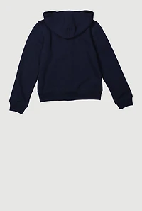 Boys 8-16 Fleece Lined Zip Front Hooded Sweatshirt, Blue, Size 10-12