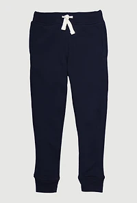 Boys 8-16 Fleece Lined Contrast Drawstring Waist Joggers, Blue, Size 10-12