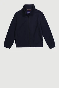 Boys 8-16 Solid Fleece Mock Neck Jacket, Blue, Size 10-12