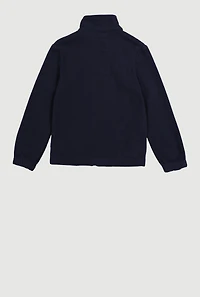 Boys 8-16 Solid Fleece Mock Neck Jacket, Blue, Size 10-12